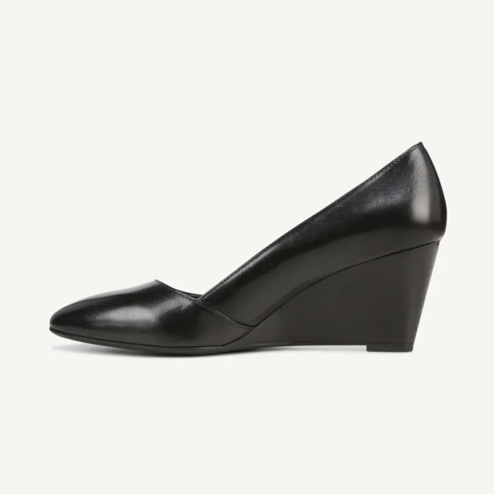 FRANCO SARTO Frankie Wedge Pumps In Black Leather